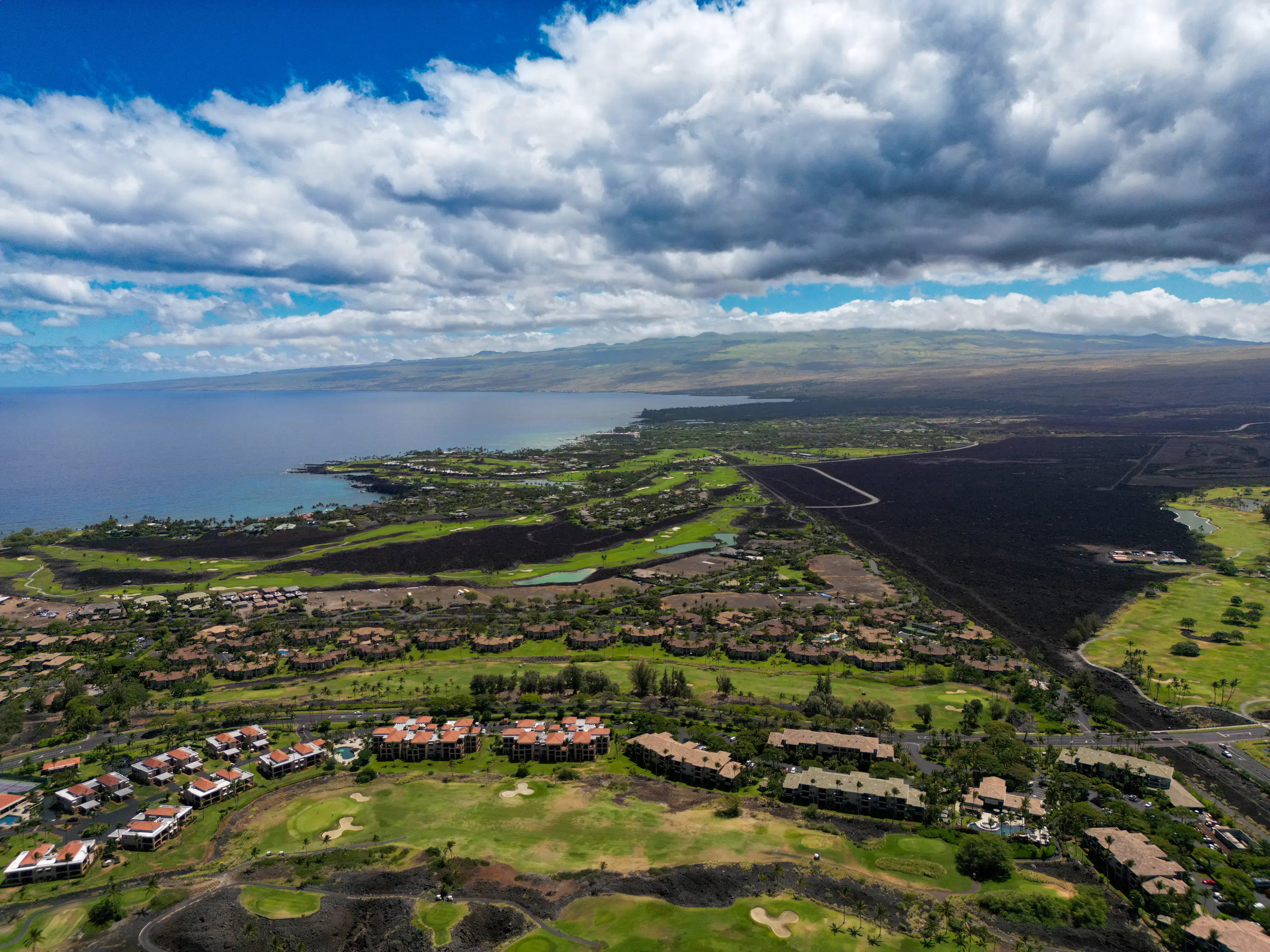 The Waikoloa coast from above
